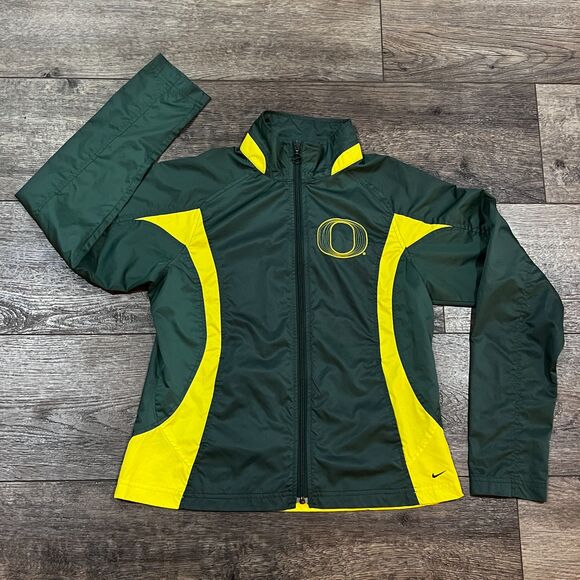 Vintage 90s Nike Team Oregon Ducks Lightweight Full Zip Jacket - Women's Medium - Picture 1 of 8